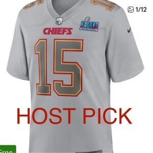NWOT City Chiefs Nike Super Bowl LVII Patch Jersey - Gray